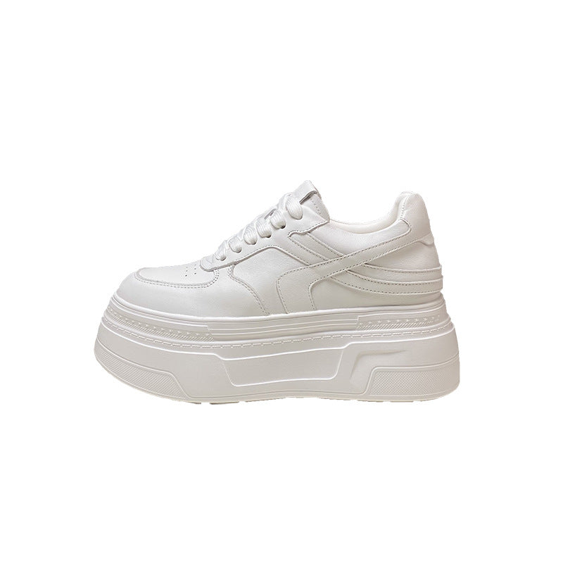 Women's European Goods Spring Thick-soled White Height Increasing Lightweight Sports Casual Shoes