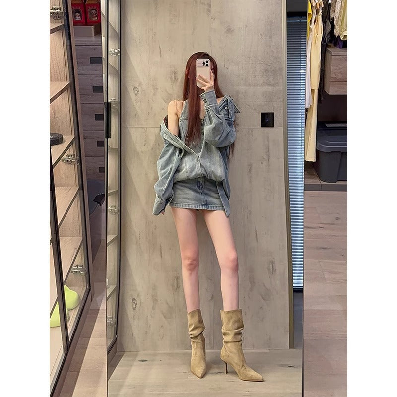 Women's Stiletto Pointed Toe Ankle High Martin Women's Leather Boots