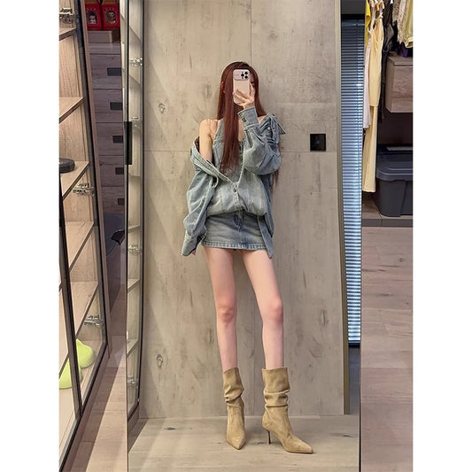 Women's Stiletto Pointed Toe Ankle High Martin Women's Leather Boots