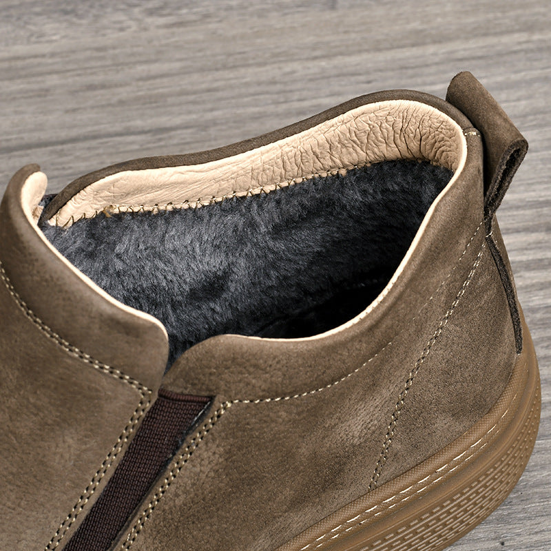 Men's Chelsea Top Layer Cowhide Light Luxury Thick Business High Boots