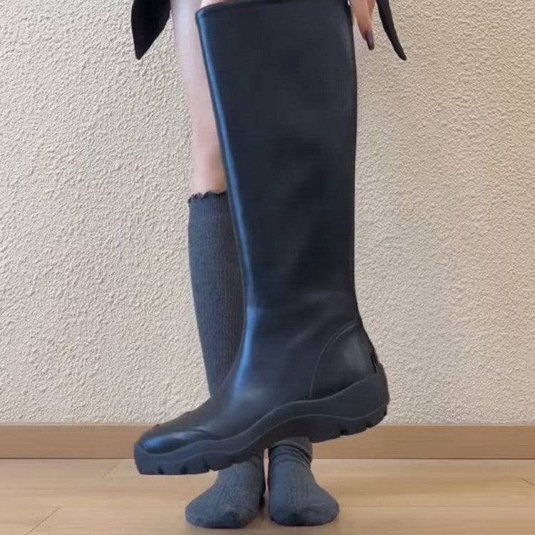 Women's The Knee Small Simple Thick Bottom Increased Big Tube Boots