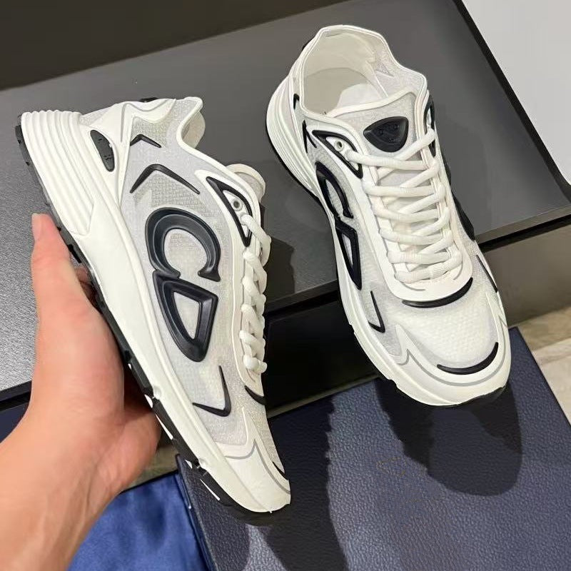 Men's Cowhide Stitching Tied Trendy Luxury Women's Casual Shoes