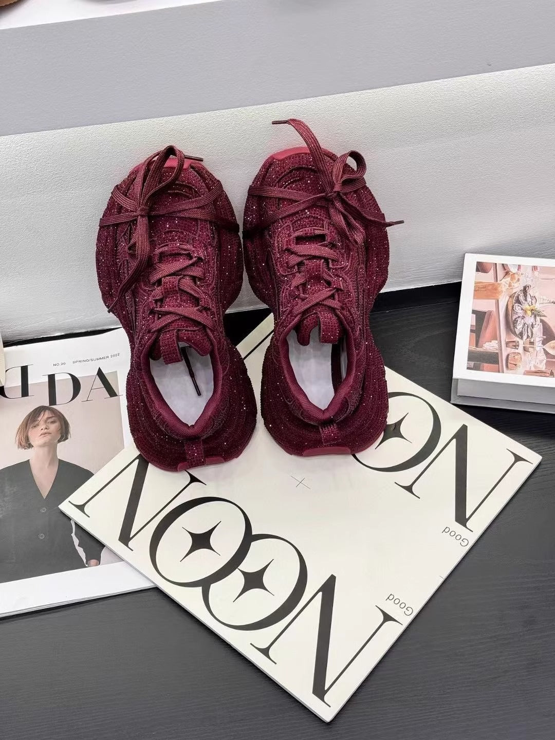 Women's European Goods Full Diamond Dad Platform Fried Casual Shoes