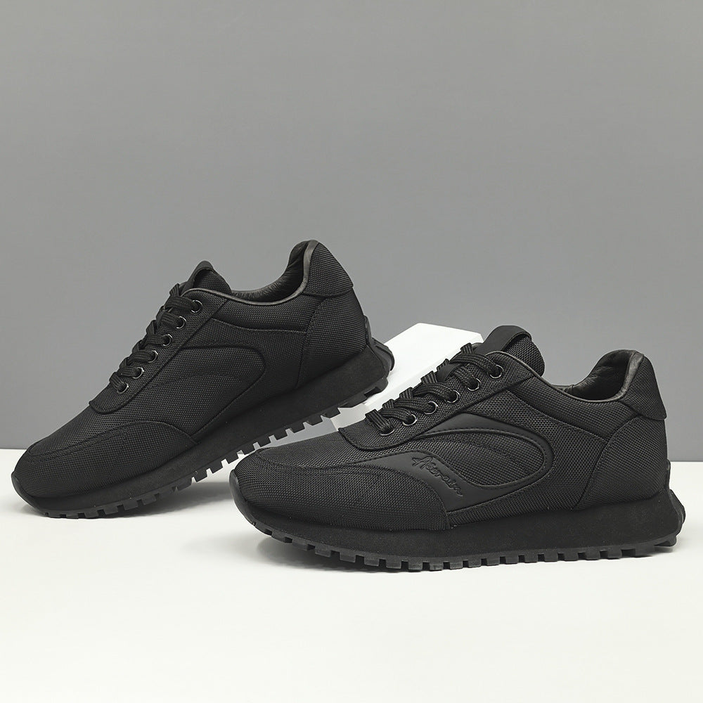 Men's Summer Black Breathable Cloth Fashion Platform Casual Shoes