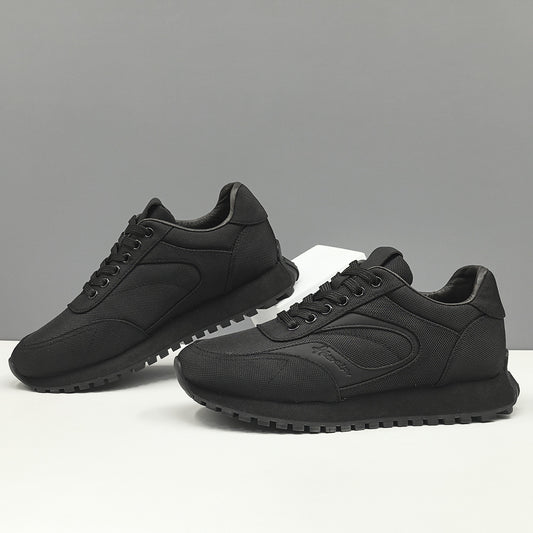 Men's Summer Black Breathable Cloth Fashion Platform Casual Shoes