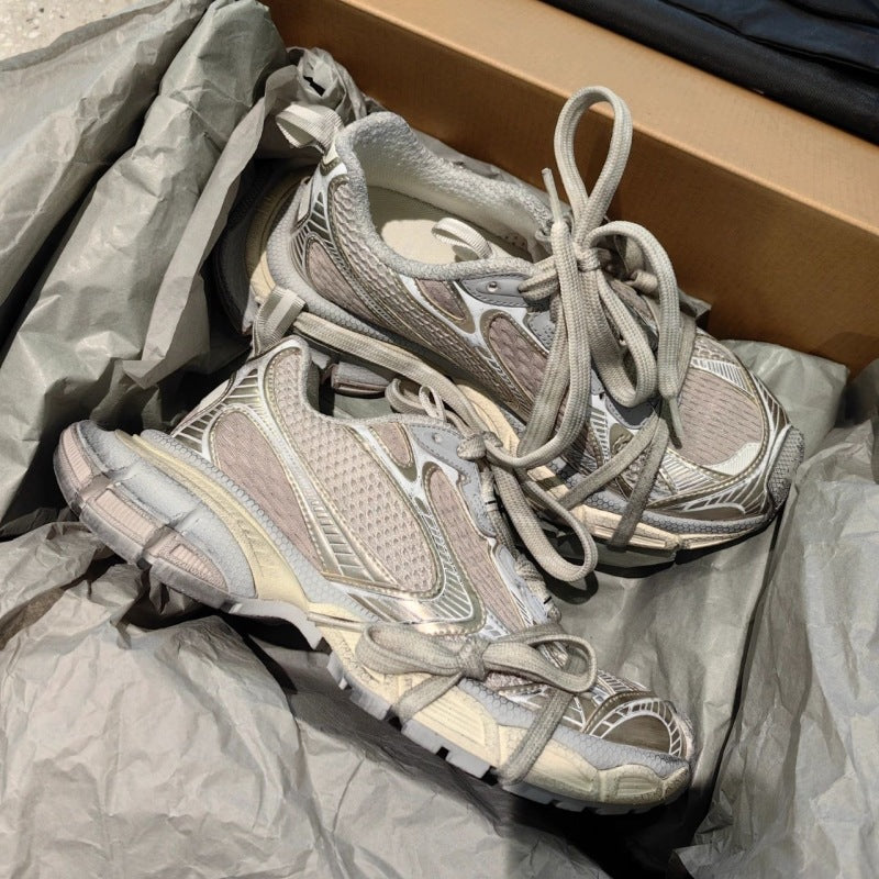 Women's & Men's Distressed Paris Dad Raise The Bottom Sneakers