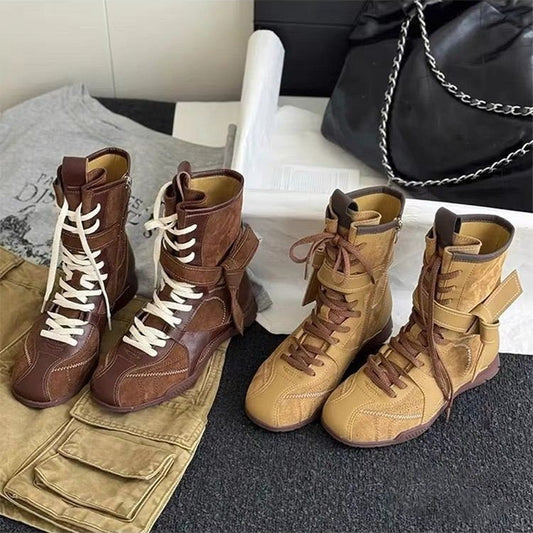 Women's Niche Knee-high Matte Round Toe Middle Boots