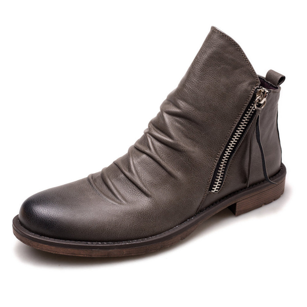 Men's Double-sided Zipper Bottom Tassel Bag Packaging Boots