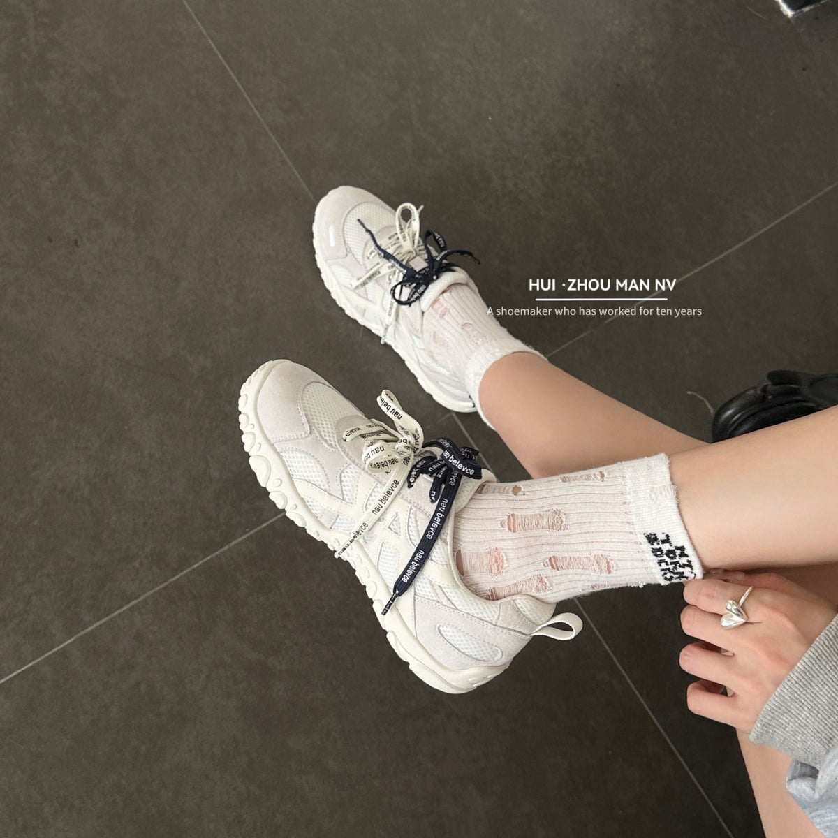 Women's Platform German Training Mesh Mandarin Duck Shoelace Flat Women's Sports Shoes
