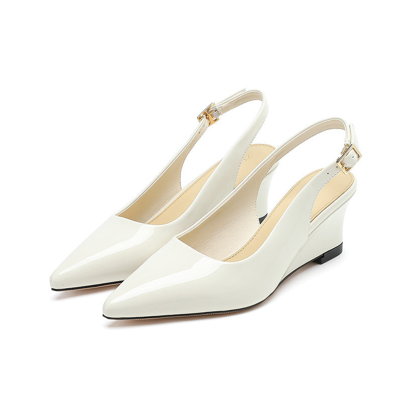 Empty Wedge High Female Summer French Style Women's Fashion Shoes