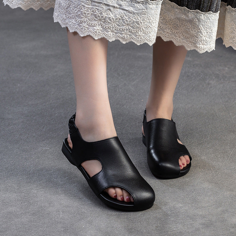 Women's Breathable Comfortable Retro Top Layer Cowhide Men's Shoes