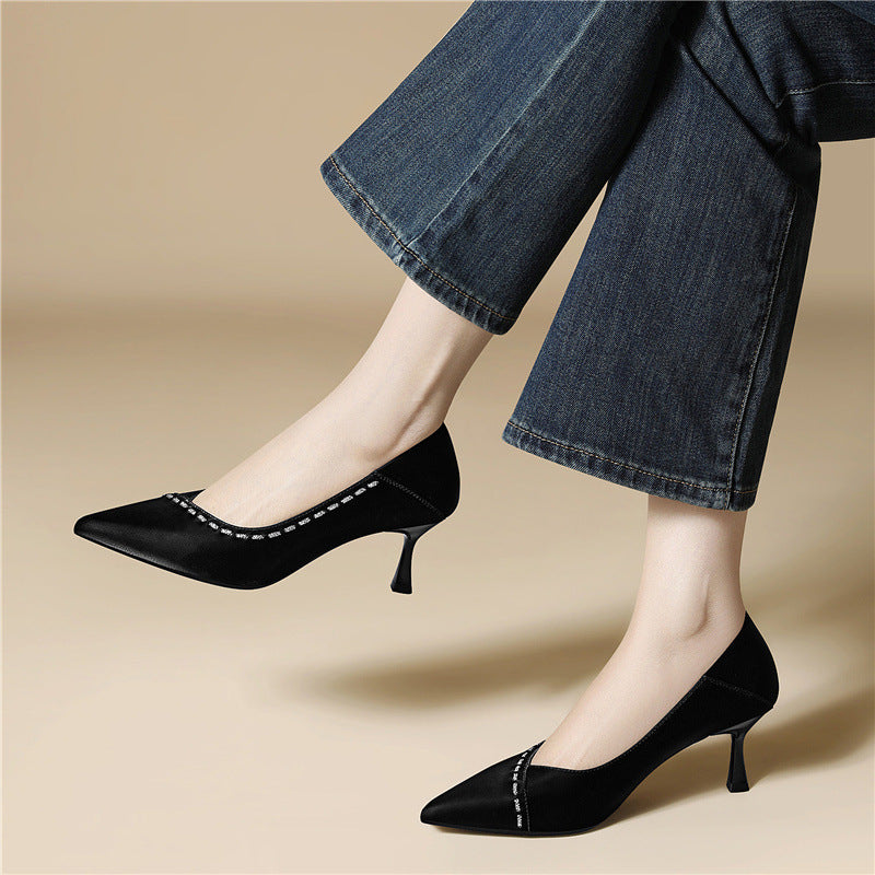 Women's French Style Low-cut High Sense Stiletto Heels