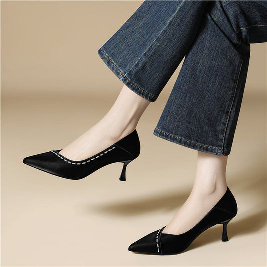 Women's French Style Low-cut High Sense Stiletto Heels