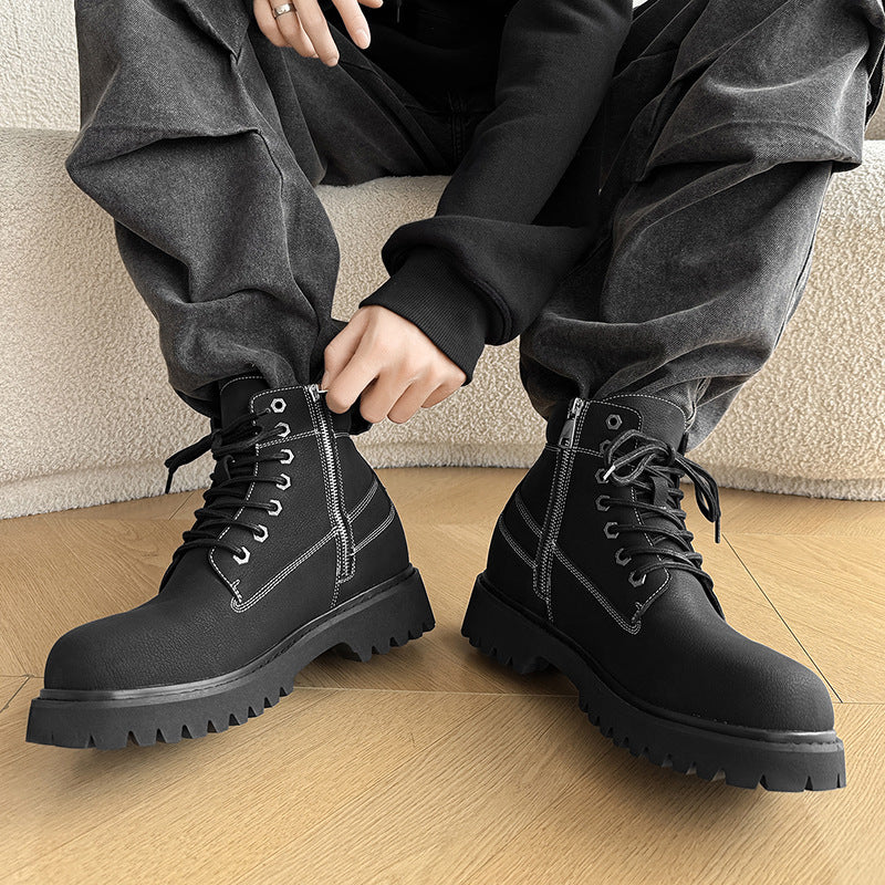 Thick Bottom Increased British Retro Desert Hiking Mickey Yellow Men's Martin Boots
