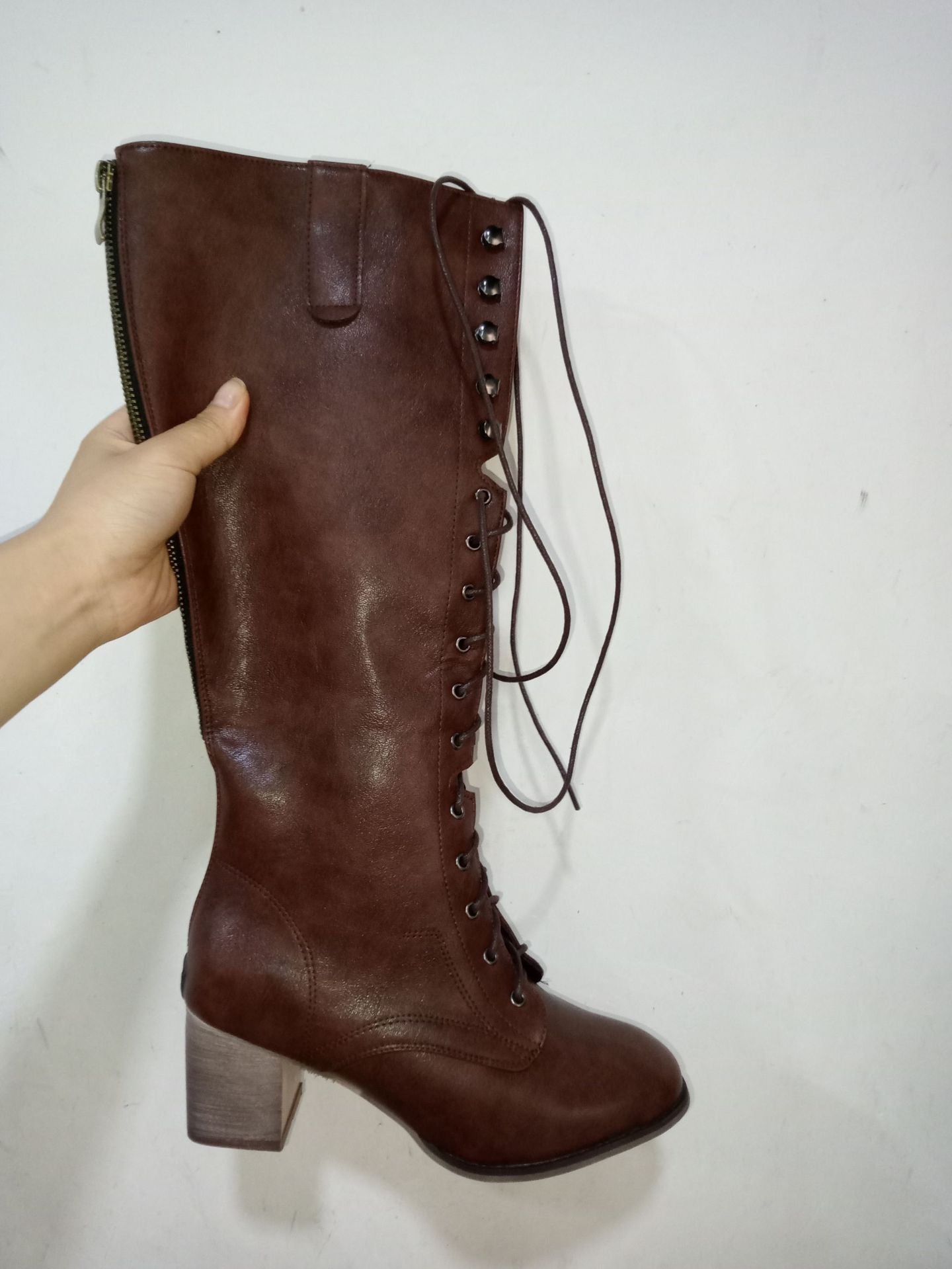 Slouchy Popular Women's Thick Plus Size Women's Leather Boots