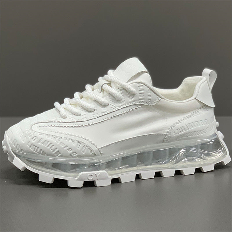 Cover Summer Breathable White Thick-soled Board Increased Korean European Style Men's Sports Shoes