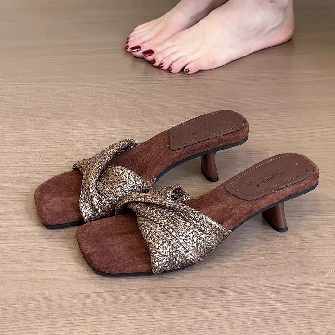 Women's Style Niche Square Toe Chunky Comfortable Not Heels