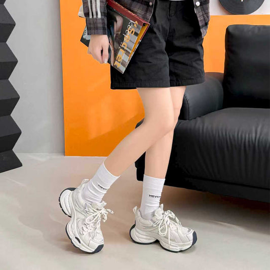 Women's Platform Dad Spring Small Mesh Elevator Comfortable Breathable Casual Shoes