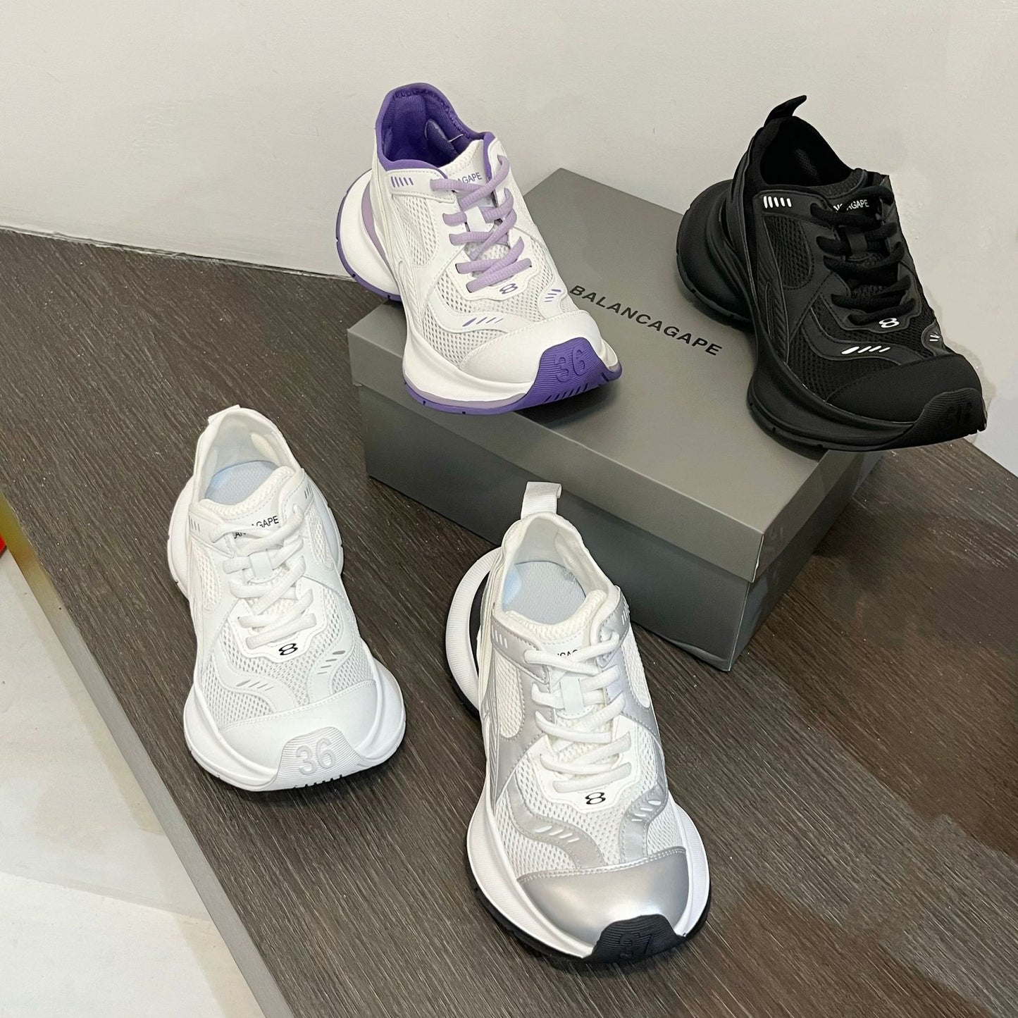 Women's Summer Breathable Mesh Surface Multicolor Dad Platform Increased Lightweight Exercise Women's Sports Shoes