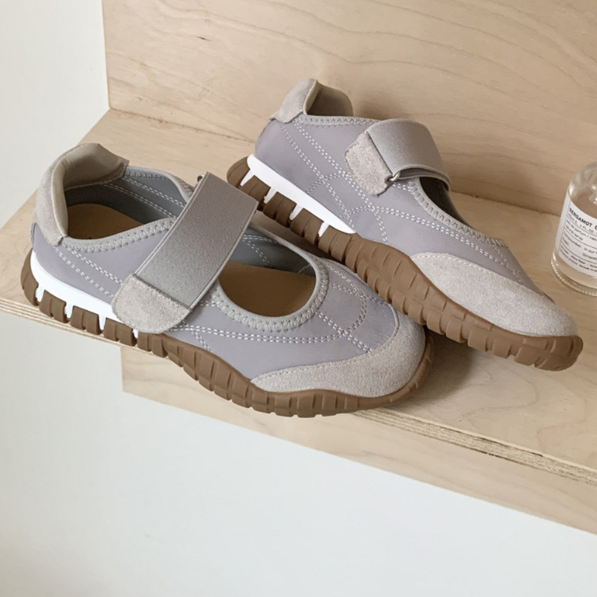 Women's Velcro Mary Jane Hollow German Training Thick-soled For Height Increasing Sneakers