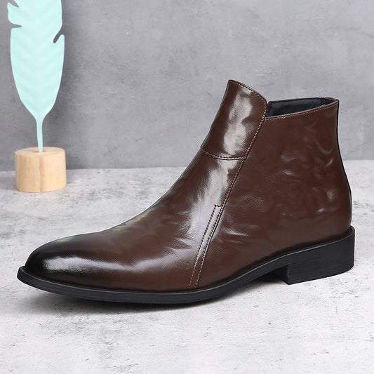 Men's High-grade Pointed Chelsea Winter Genuine England Boots