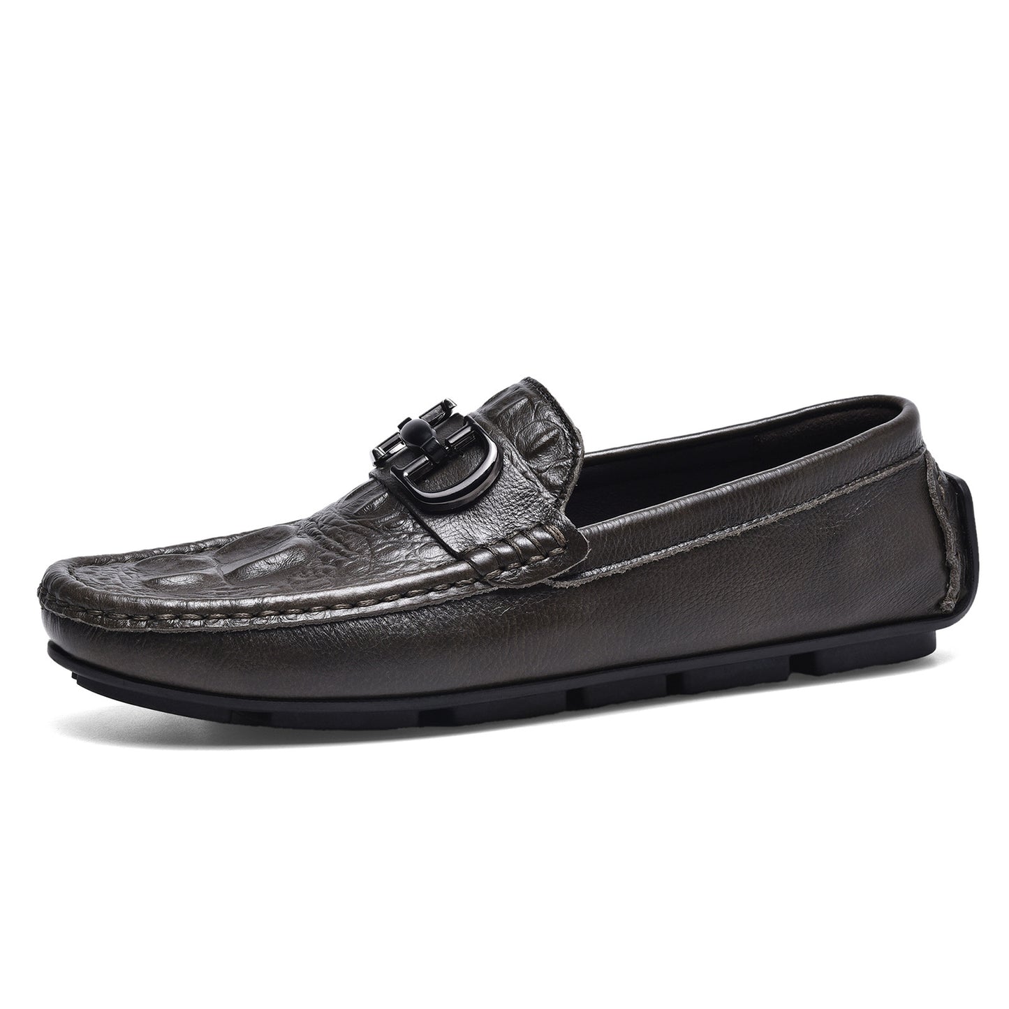 Men's Crocodile Pattern Lazy Driving British Genuine Men's Casual Shoes