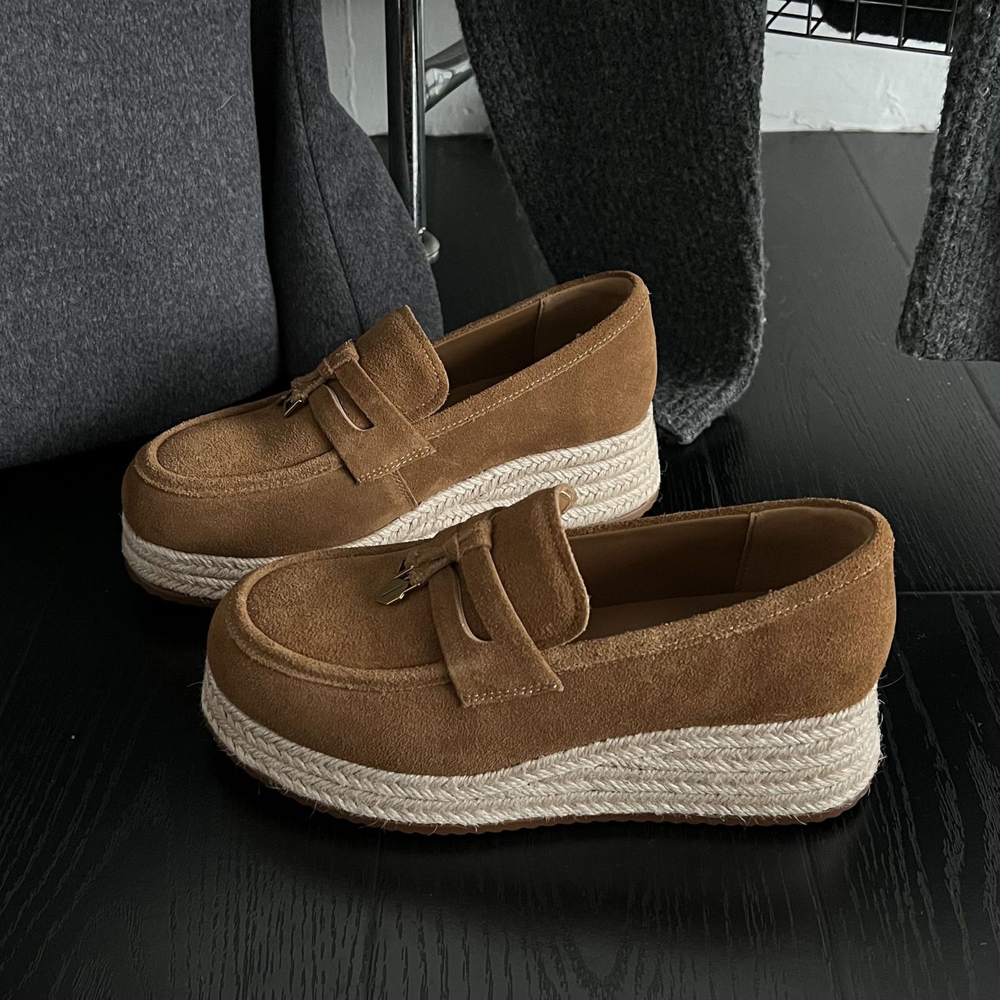 Women's Round Head Thick Bottom Spring French Style Retro British Women's Fashion Shoes