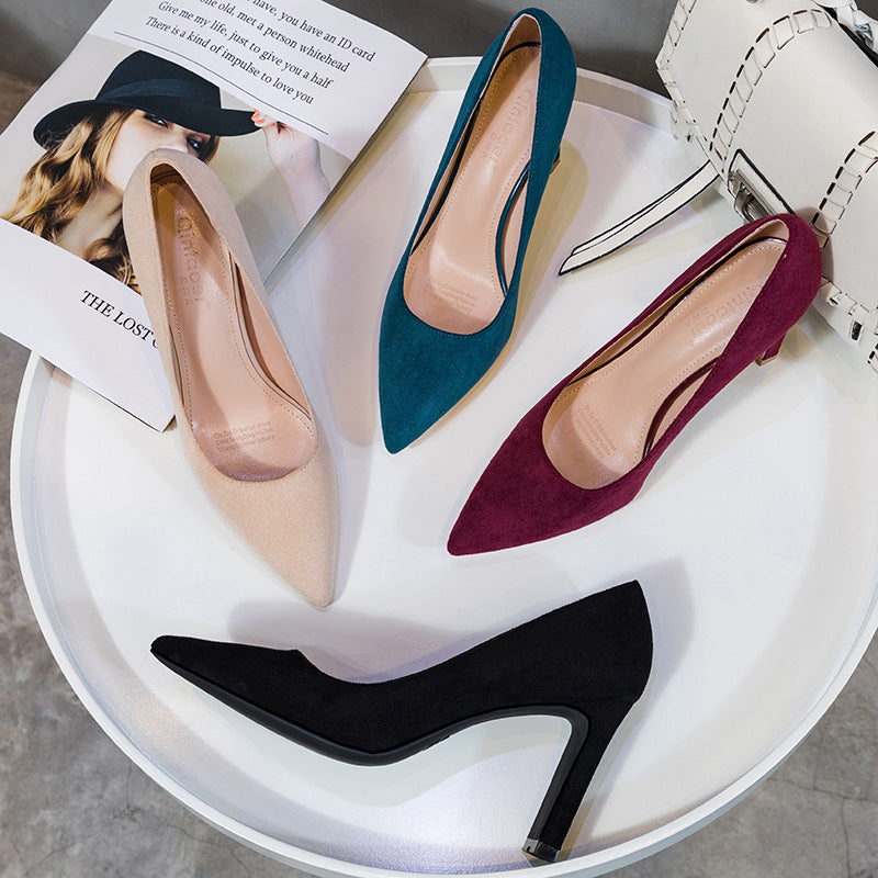 Women's Black French Hipster Style High Chunky Women's Fashion Shoes