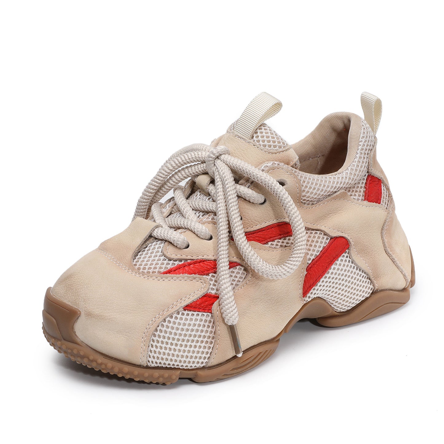 Women's First Layer Contrast Color Dad Spring Mesh Platform Women's Sports Shoes