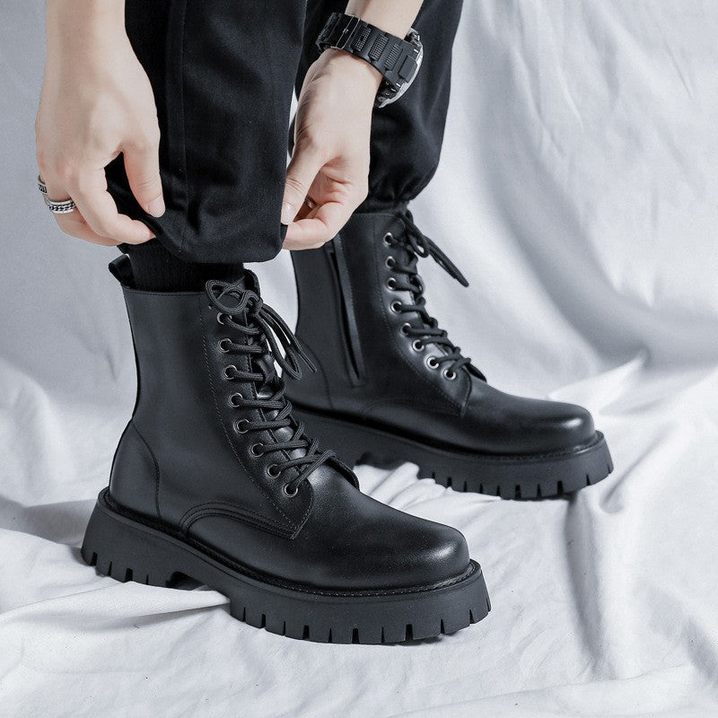 Attractive Men's Fashion British Style Martin Men's Leather Boots