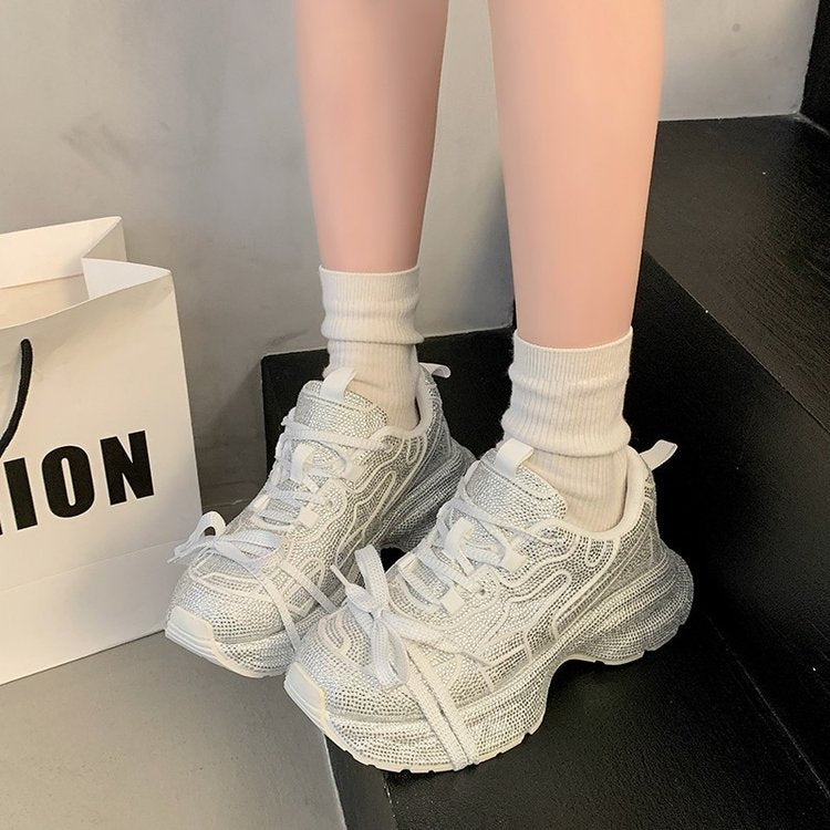 Women's Dad Spring Thick Bottom Increased Fried Street Women's Sports Shoes
