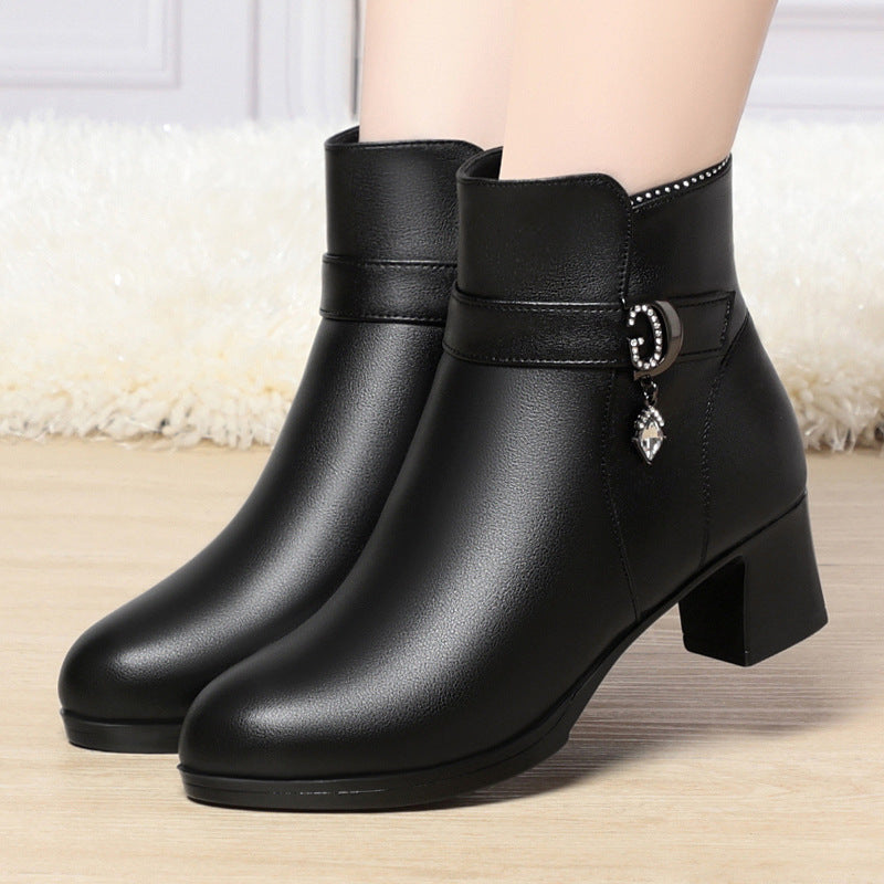 Women's Short High Cotton Veet Martin Double Face Wool Boots