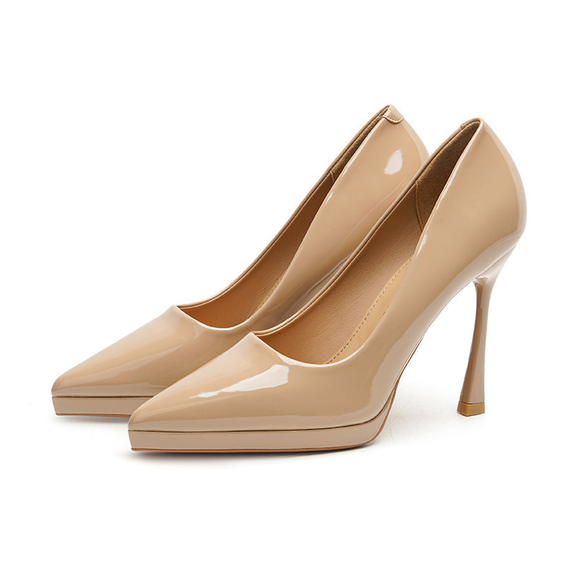 Women's Solid Color Patent Sexy Super High Platform Women's Fashion Shoes